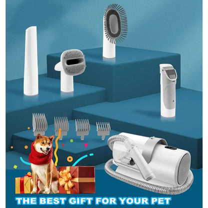 Dog Grooming Kit for Pet Include 4 Hair Clipper Combs 2.5L Vacuum Cleaner and 5 Pet Grooming Tools for Shedding, Low Noise