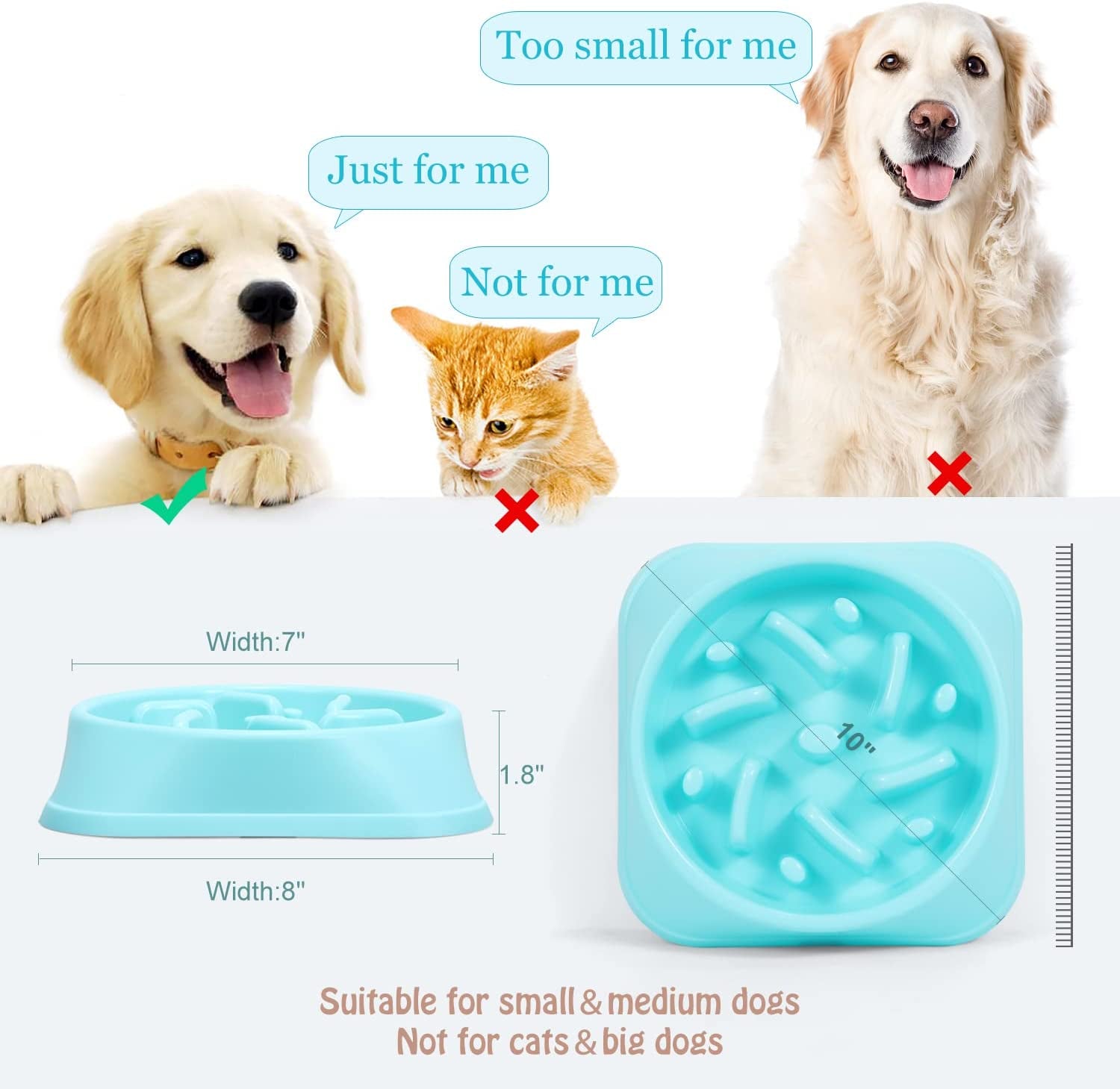 Dog Feeder Slow Eating Pet Bowl Eco-Friendly Non-Toxic Preventing Choking Healthy Design Bowl for Dog Pet Stop Bloat Bowl