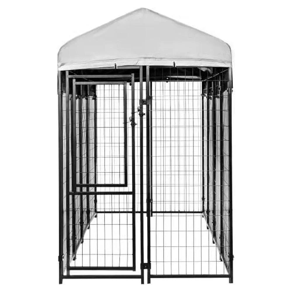 Black Welded Wire Dog Kennel, 8 Ft. X 4 Ft. X 6 Ft